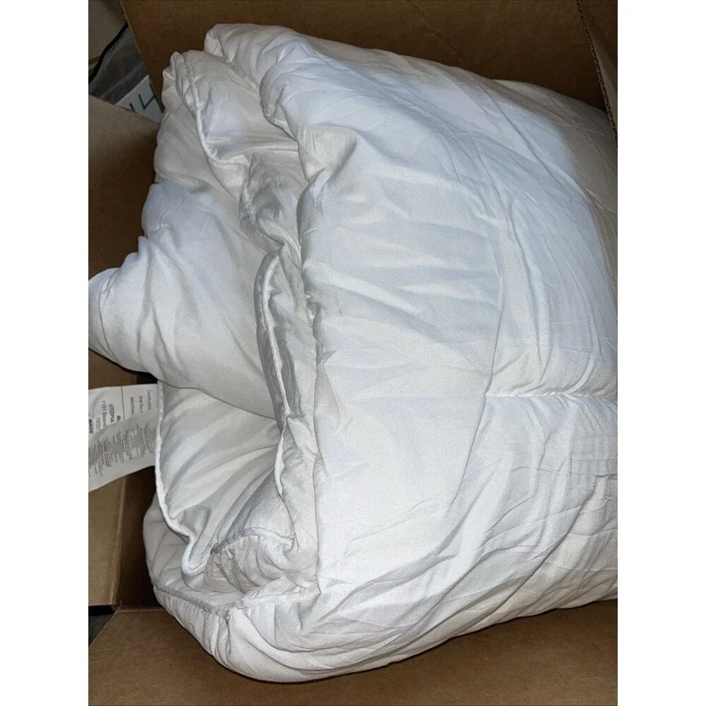 Utopia Bedding Full Size Comforter Quilted White Box Stitched  82 x86